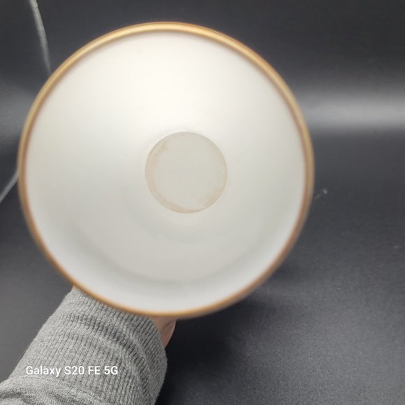 Vintage Footed White Satin Frosted Vase Made In Italy Flower Design 10” - Picture 9 of 11